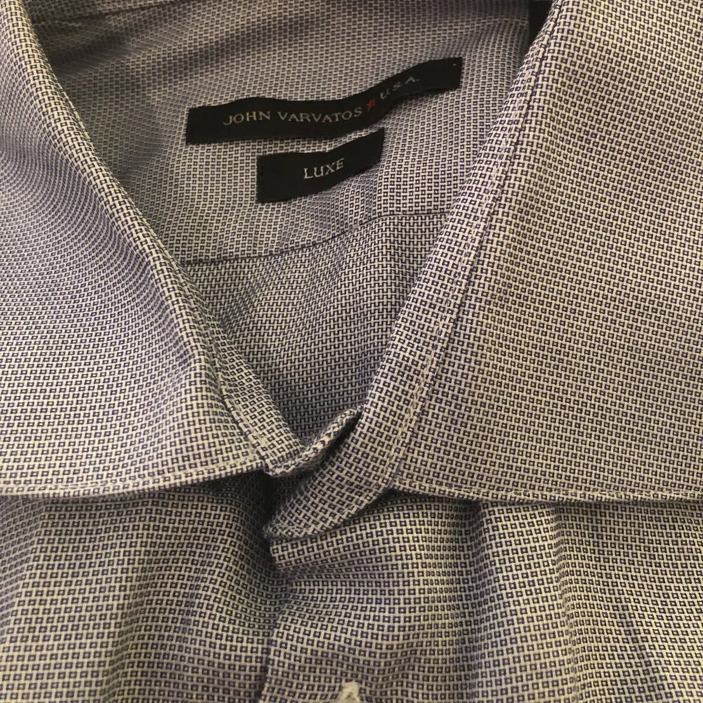 John Varvatos Luxe pattern button down shirt size 16 32/33 - Picture 2 of 4